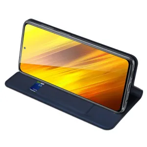 DUX DUCIS Skin Pro knižkové kožené puzdro na Xiaomi Poco M3 / Redmi 9T, modré