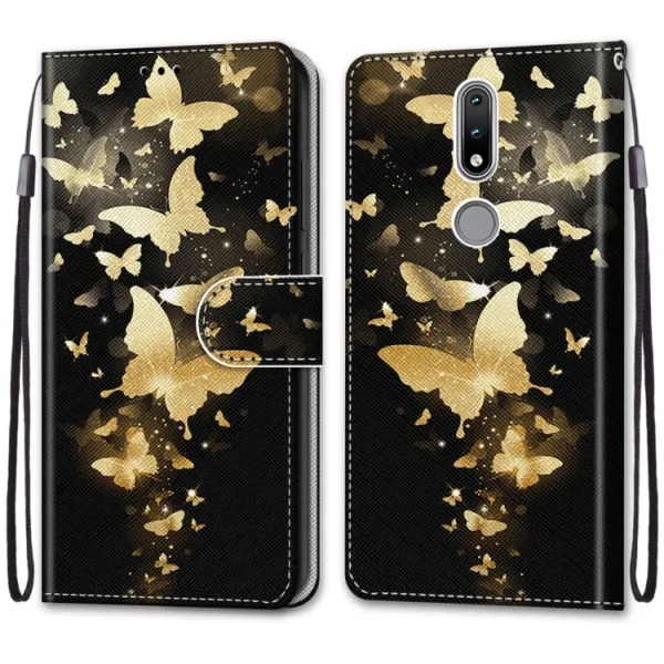 ART Peňaženkový kryt Nokia 2.4 GOLDEN BUTTERFLY