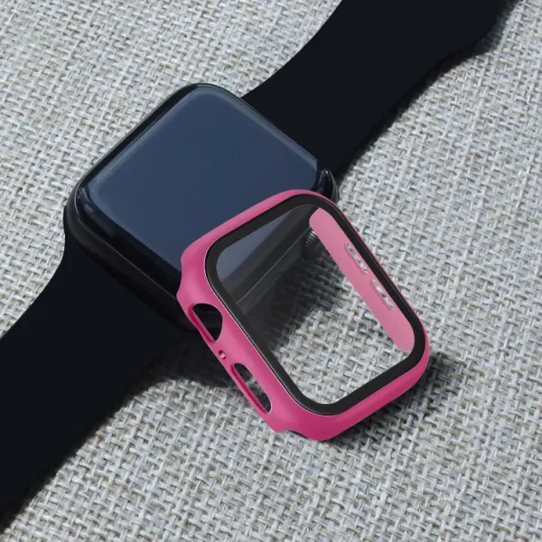 ENKAY Obal s tvrdeným sklom pre Apple Watch6 / SE / 5 / 4 (44mm) ružový