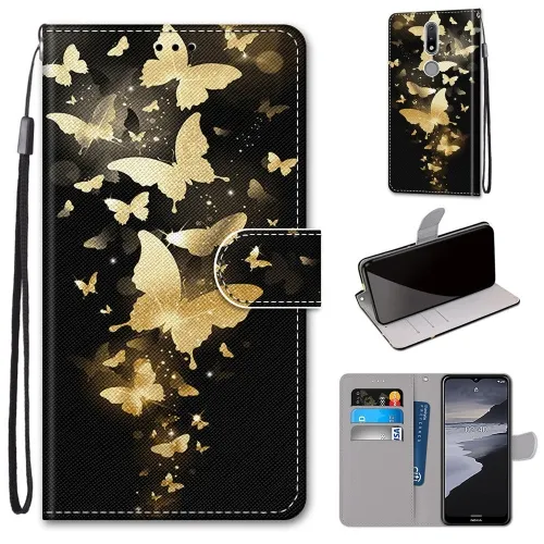 ART Peňaženkový kryt Nokia 2.4 GOLDEN BUTTERFLY