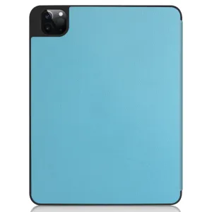 LEATHER Zaklápací obal Apple iPad Pro 11 (2022 / 2021 / 2020 / 2018) svetlomodrý
