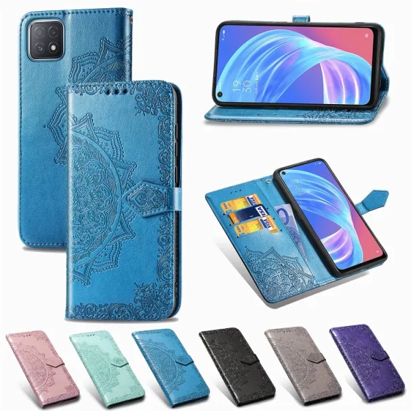 ART Peňaženkový kryt OPPO A52 ORNAMENT šedý