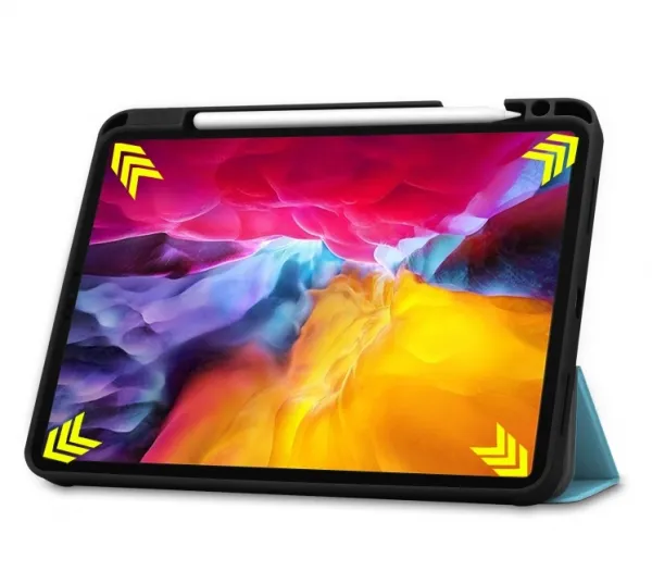 LEATHER Zaklápací obal Apple iPad Pro 11 (2022 / 2021 / 2020 / 2018) svetlomodrý