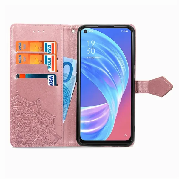 ART Peňaženkový kryt OPPO A52 ORNAMENT ružový