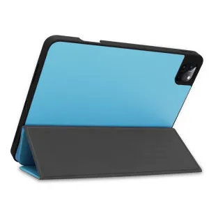 LEATHER Zaklápací obal Apple iPad Pro 11 (2022 / 2021 / 2020 / 2018) svetlomodrý