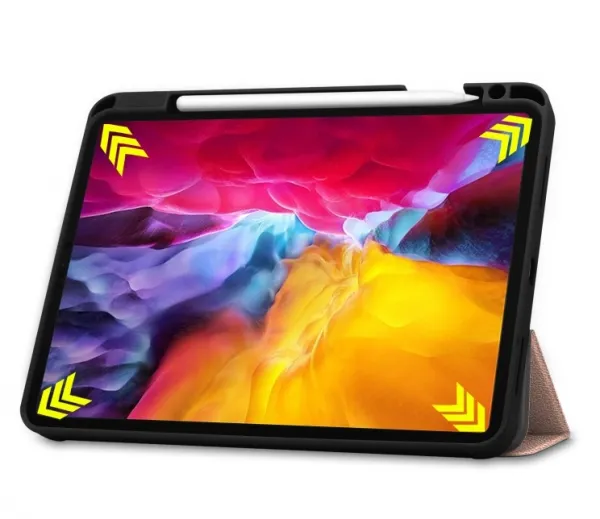 LEATHER Zaklápací obal Apple iPad Pro 11 (2022 / 2021 / 2020 / 2018) ružový