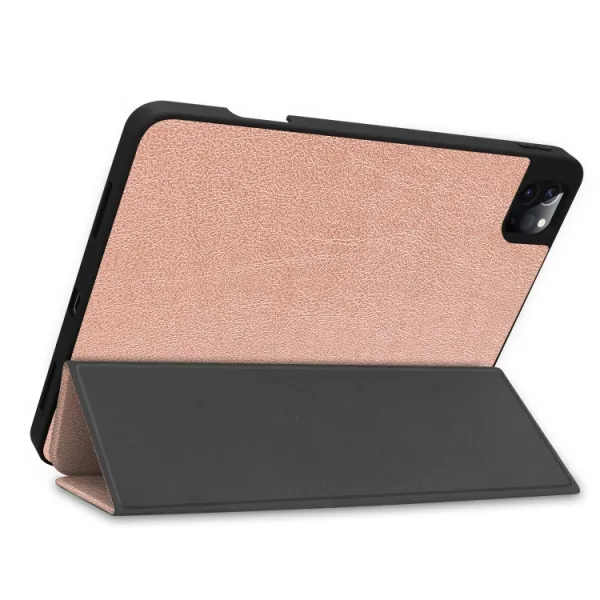 LEATHER Zaklápací obal Apple iPad Pro 11 (2022 / 2021 / 2020 / 2018) ružový