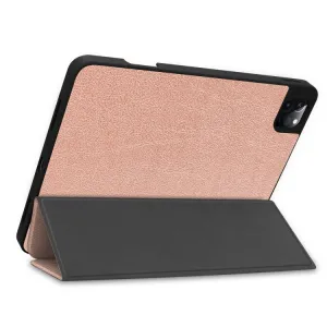 LEATHER Zaklápací obal Apple iPad Pro 11 (2022 / 2021 / 2020 / 2018) ružový