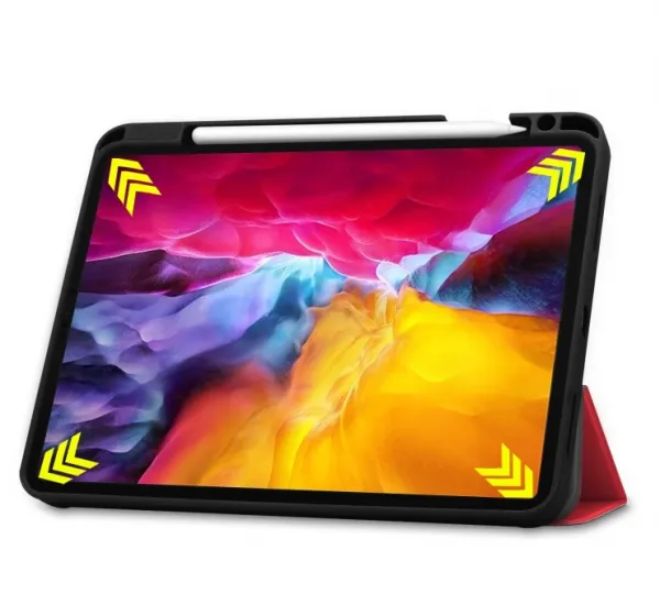 LEATHER Zaklápací obal Apple iPad Pro 11 (2022 / 2021 / 2020 / 2018) červený