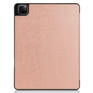 LEATHER Zaklápací obal Apple iPad Pro 12.9 2022 / 2021 ružový