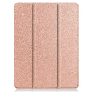 LEATHER Zaklápací obal Apple iPad Pro 12.9 2022 / 2021 ružový