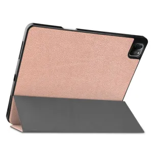 LEATHER Zaklápací obal Apple iPad Pro 12.9 2022 / 2021 ružový