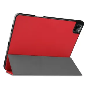 LEATHER Zaklápací obal Apple iPad Pro 12.9 2022 / 2021 červený