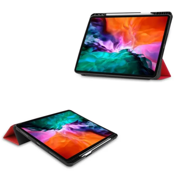 LEATHER Zaklápací obal Apple iPad Pro 12.9 2022 / 2021 červený