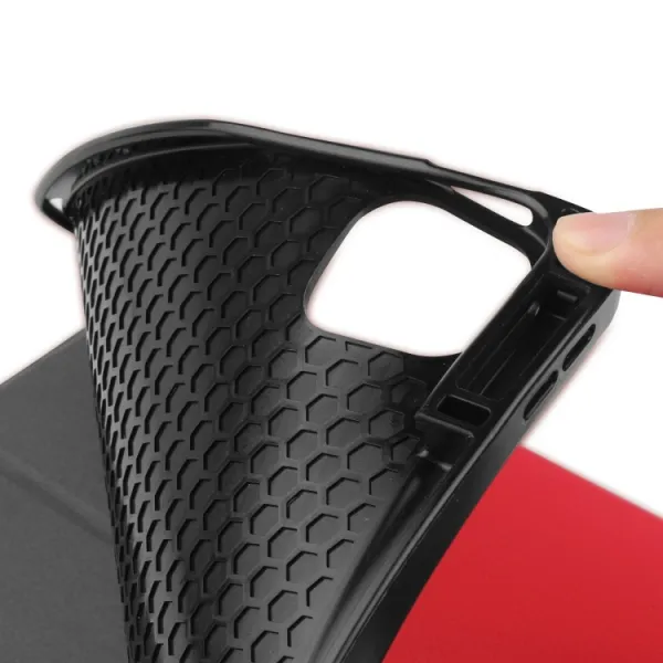 LEATHER Zaklápací obal Apple iPad Pro 12.9 2022 / 2021 červený