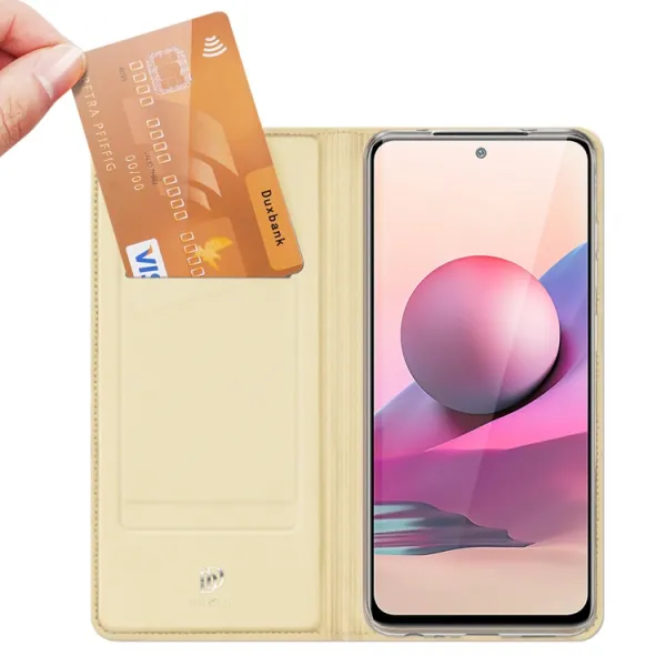 DUX Peňaženkový kryt Xiaomi Redmi Note 10 / Note 10S zlatý