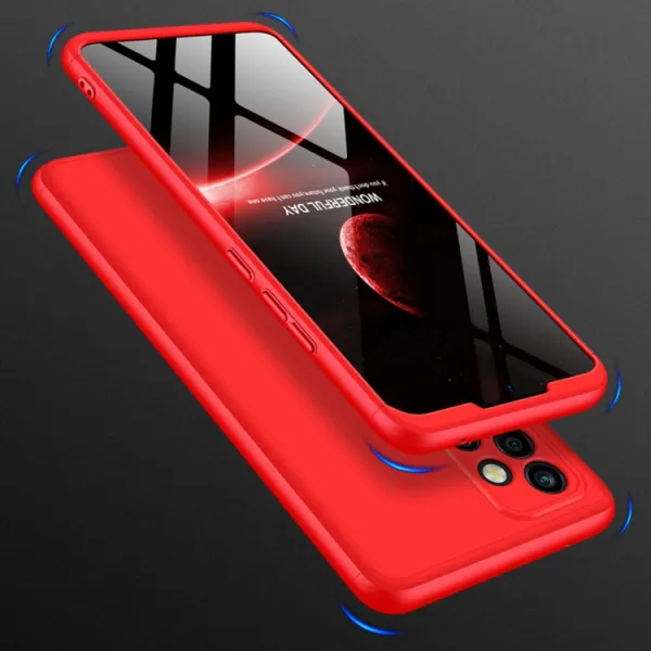 360° Ochranný kryt Samsung Galaxy A72 červený