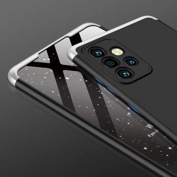 360° Ochranný kryt Samsung Galaxy A72 čierny-strieborný