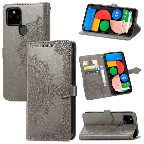 ART Peňaženkový kryt Google Pixel 5a 5G ORNAMENT šedý