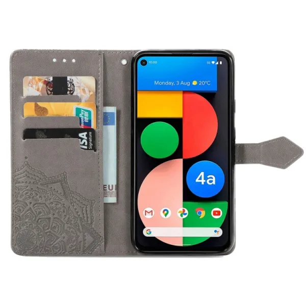 ART Peňaženkový kryt Google Pixel 5a 5G ORNAMENT šedý