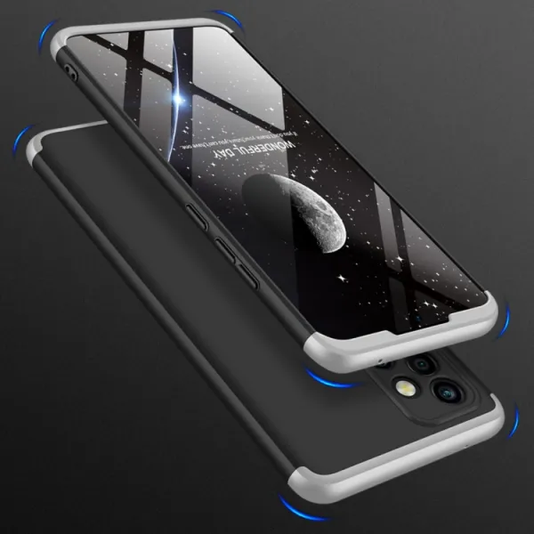 360° Ochranný kryt Samsung Galaxy A72 čierny-strieborný
