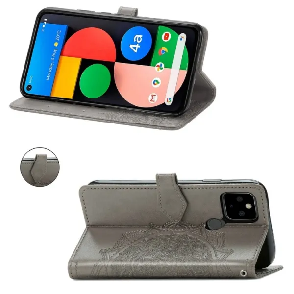 ART Peňaženkový kryt Google Pixel 5a 5G ORNAMENT šedý