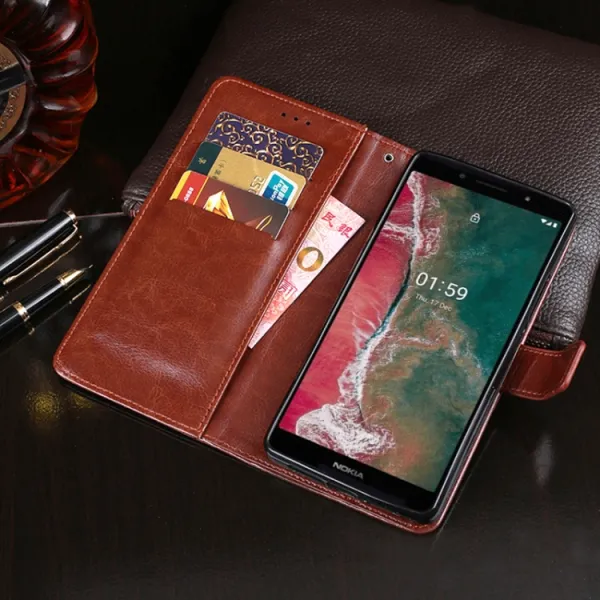 IDEWEI Peňaženkový kryt Nokia C1 Plus ružový