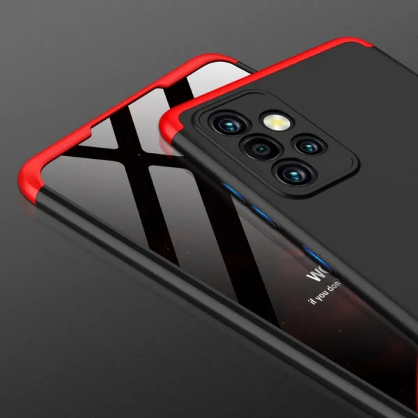 360° Ochranný kryt Samsung Galaxy A72 čierny-červený
