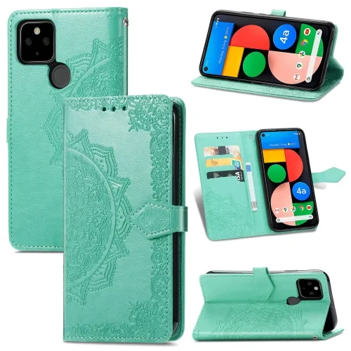 ART Peňaženkový kryt Google Pixel 5a 5G ORNAMENT zelený
