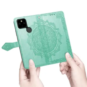 ART Peňaženkový kryt Google Pixel 5a 5G ORNAMENT zelený