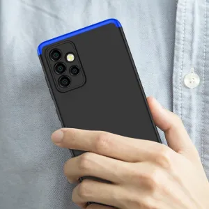 360° Ochranný kryt Samsung Galaxy A72 čierny-modrý