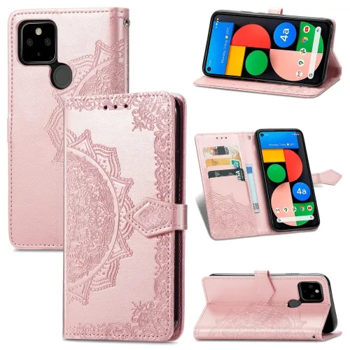 ART Peňaženkový kryt Google Pixel 5a 5G ORNAMENT ružový