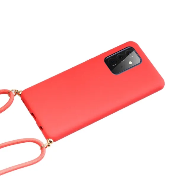 ROPE Kryt so šnúrkou Samsung Galaxy A72 červený