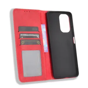 BUSINESS Peňaženkový kryt Xiaomi Poco F3 červený