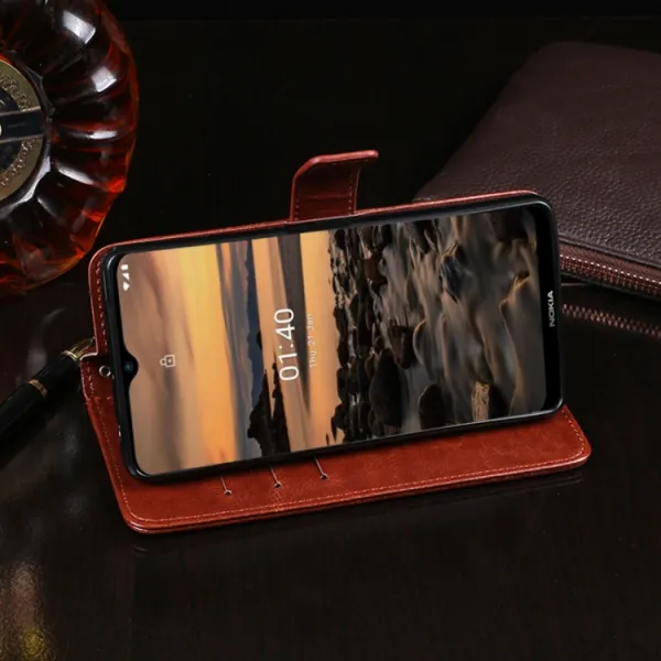 IDEWEI Peňaženkový kryt Nokia 1.4 ružový
