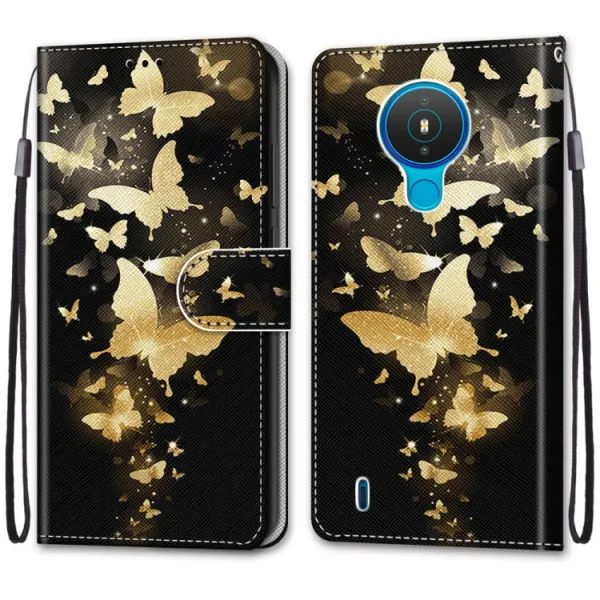 ART Peňaženkový kryt Nokia 1.4 GOLDEN BUTTERFLY