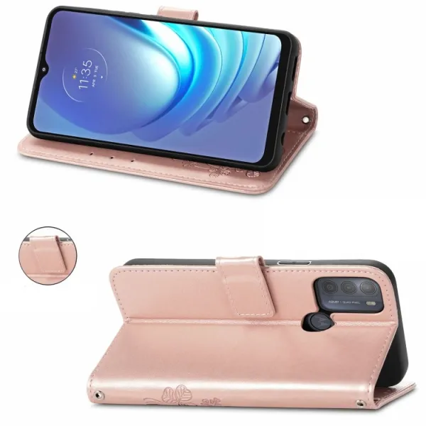 ART Peňaženkový kryt Motorola Moto G50 FLOWERS ružový