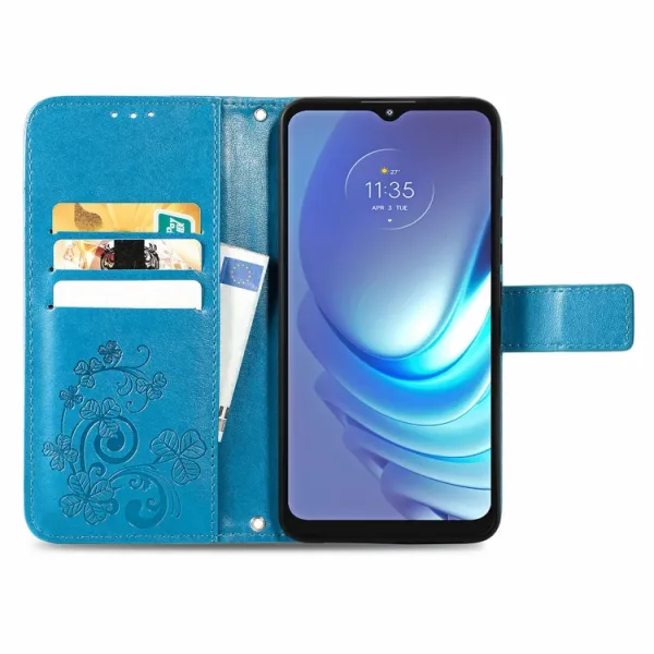 ART Peňaženkový kryt Motorola Moto G50 FLOWERS modrý