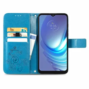ART Peňaženkový kryt Motorola Moto G50 FLOWERS modrý