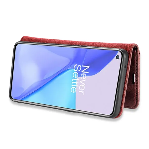 DG.MING Peňaženkový obal 2v1 OnePlus 9 červený