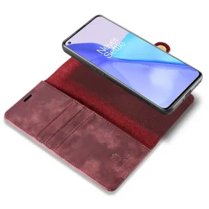 DG.MING Peňaženkový obal 2v1 OnePlus 9 červený