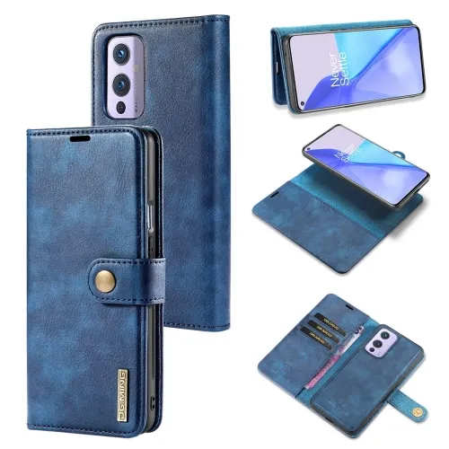 DG.MING Peňaženkový obal 2v1 OnePlus 9 modrý