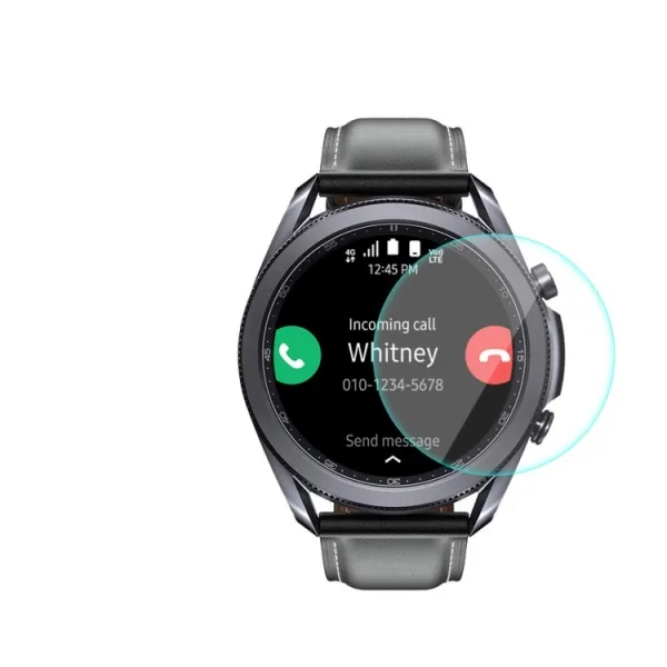 ENKAY Obal s tvrdeným sklom pre Samsung Galaxy Watch 3 41mm strieborný
