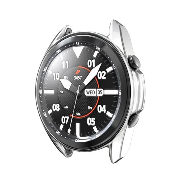 ENKAY Obal s tvrdeným sklom pre Samsung Galaxy Watch 3 41mm strieborný