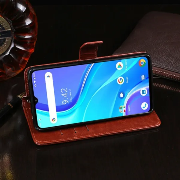 IDEWEI Peňaženkový kryt Umidigi A7s hnedý