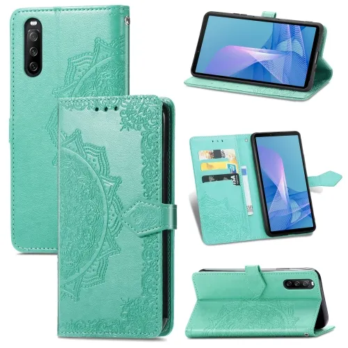 ART Peňaženkový kryt Sony Xperia 1 III ORNAMENT zelený