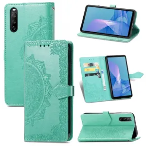 ART Peňaženkový kryt Sony Xperia 1 III ORNAMENT zelený