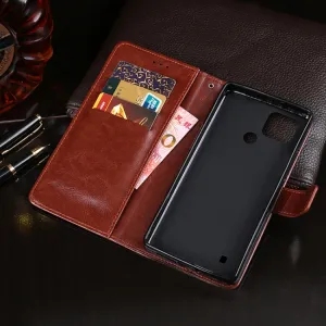 IDEWEI Peňaženkový kryt Realme C21 červený