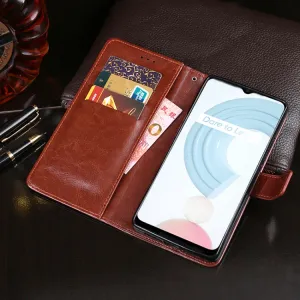 IDEWEI Peňaženkový kryt Realme C21 červený