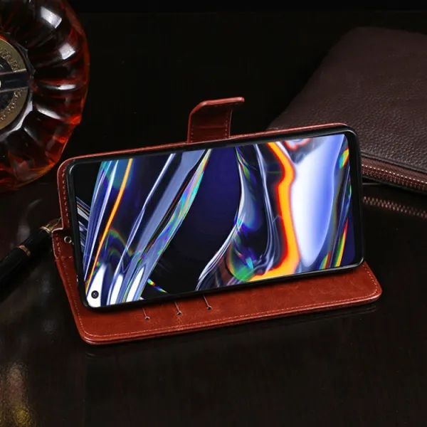 IDEWEI Peňaženkový kryt Realme 7 Pro čierny